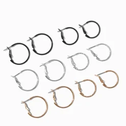 Créoles en métaux mixtes - Lot de 6