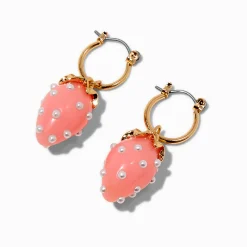 Créoles fraises roses pastel