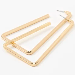 Créoles géométriques larges 60 mm couleur dorée