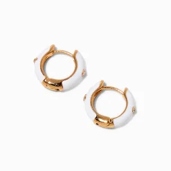 Créoles huggies émaillées blanches