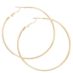 Créoles lisses couleur dorées de 60mm