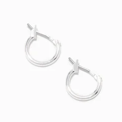 Créoles 10 mm couleur argentée