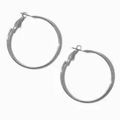 Créoles 50 mm couleur argentée