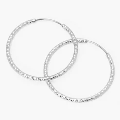 Créoles 25 mm texturées couleur argentée