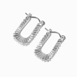 Créoles texturées couleur argentée