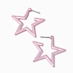 Créoles étoile anodisées violettes