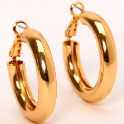 Créoles tubes 30 mm couleur dorée