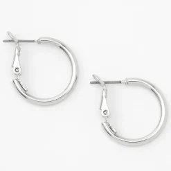 Créoles tubulaires 20 mm couleur argentée