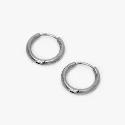 Créoles tubulaires 10 mm en titane couleur argentée - Collection C Luxe