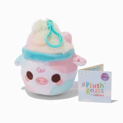 Décoration à clip pour sac en peluche Mooshake barbe à papa 8 cm en exclusivité chez Claire’s #Plush Goals by Cuddle Barn®