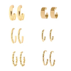 Demi-créoles torsadées couleur dorées