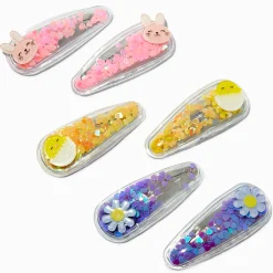 Easter Icons Shaky Confetti Snap Hair Clips - 6 Pack