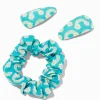 Ensemble barrette et chouchou arc-en-ciel bleu sarcelle Claire's Club - Lot de 3
