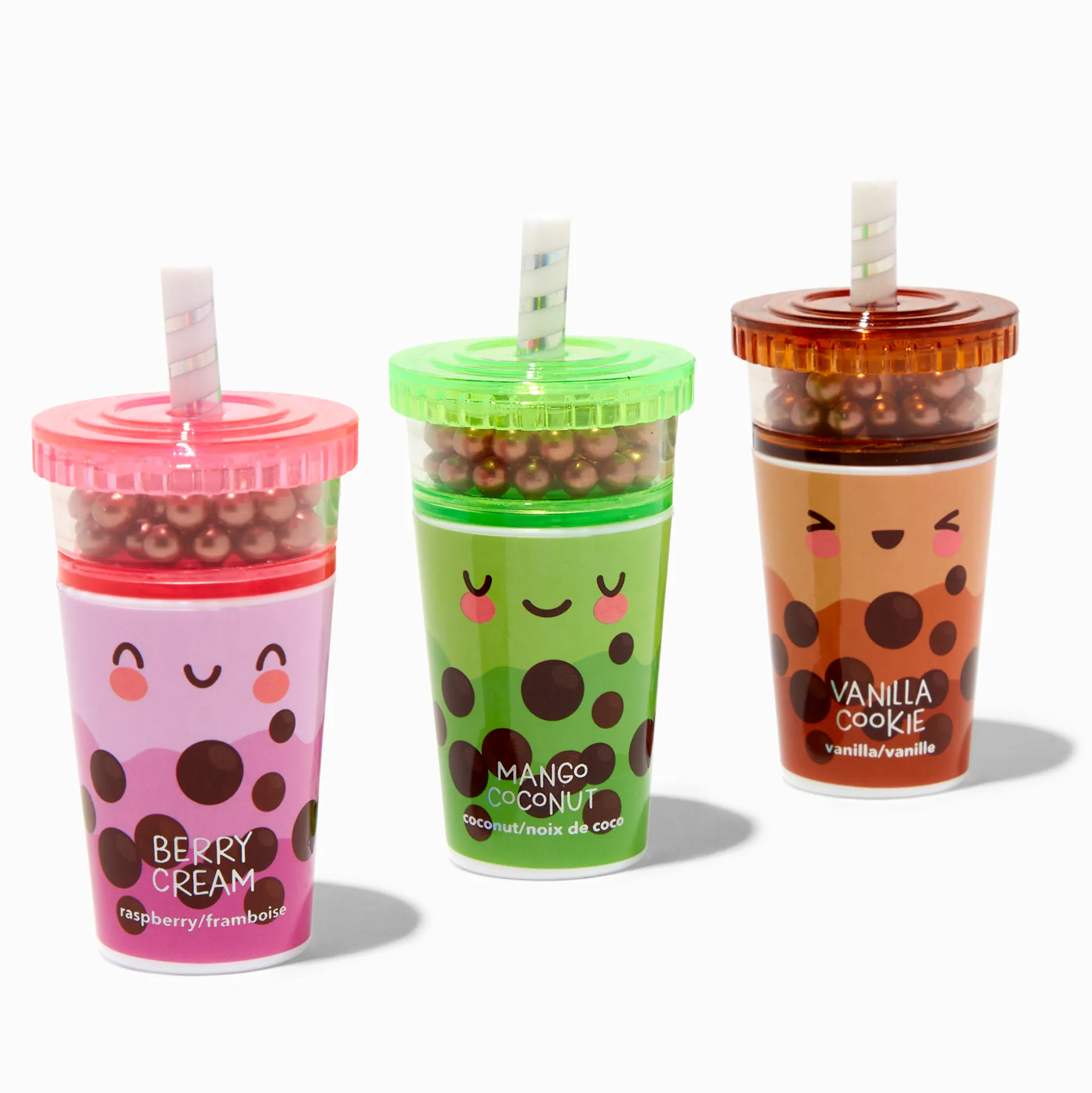 Ensemble de baumes à lèvres à paillettes thé aux perles - Lot de 3