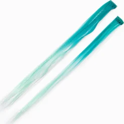 Extensions de cheveux synthétiques vertes avec dégradé - Lot de 2