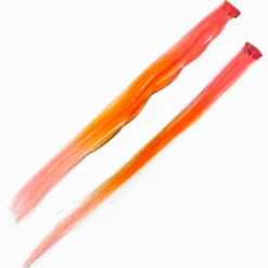 Extensions de cheveux synthétiques avec dégradé orange - Lot de 2