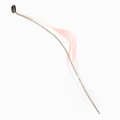 Extensions de cheveux synthétiques à clip avec strass roses - Lot de 2