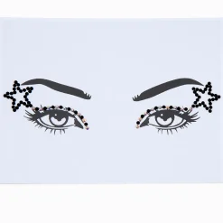 Eye-liner en strass aile de papillon étoile noir