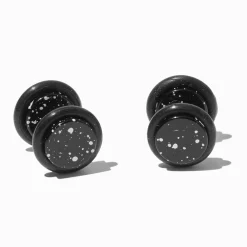 Faux écarteurs d'oreilles boutons éclaboussures noirs