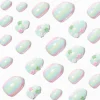 Faux ongles autocollants stiletto iridescents breloque marguerite en 3D - Lot de 24