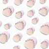 Faux ongles vegan autocollants stiletto French manucure avec strass roses - Lot de 24