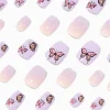 Faux ongles vegan autocollants ballerine papillon violet - Lot de 24