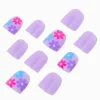 Faux ongles vegan autocollants carrés violets marguerite Claire's Club - Lot de 10