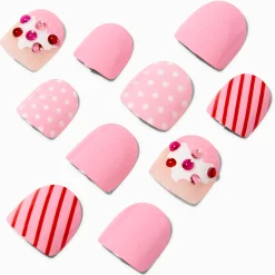 Faux ongles vegan autocollants cupcake Claire's Club - Lot de 10