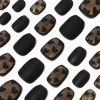Faux ongles vegan autocollants ballerine cœur noir très fins - Lot de 24