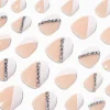 Faux ongles vegan autocollants stiletto French manucure avec strass géométriques - Lot de 24
