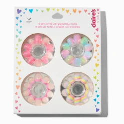 Faux ongles vegan autocollants arc-en-ciel Claire's Club - Lot de 4