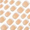 Faux ongles vegan carrés courts French manucure - Lot de 24