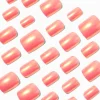 Faux ongles vegan carrés corail style chromé - Lot de 24