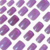 Faux ongles vegan carrés moyens œil de chat violets - Lot de 24