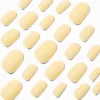 Faux ongles vegan squoval jaune beurre brillants - Lot de 24