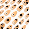 Faux ongles vegan stiletto marguerite noirs et blancs - Lot de 24
