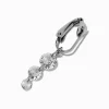 Faux piercing de nombril à clip trio de strass couleur argentée
