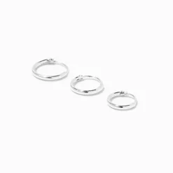 Faux piercings pour hélix boucle infinie 0,6 mm couleur argentée - Lot de 3