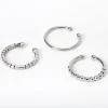 Faux anneaux de nez texturés couleur argentée - Lot de 3