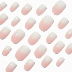 French Tip Ombré Medium Oval Vegan Faux Nail Set - 24 Pack