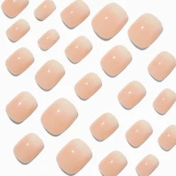 French Tip Ombré Squoval Vegan Faux Nail Set - 24 Pack