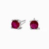 Fuchsia Cubic Zirconia 5mm Round Stud Earrings