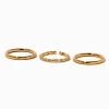 18G 18kt Gold Plated Titanium Braided & Smooth Nose Rings - 3 Pack