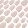 Glazed White Short Almond Vegan Faux Nail Set - 24 Pack