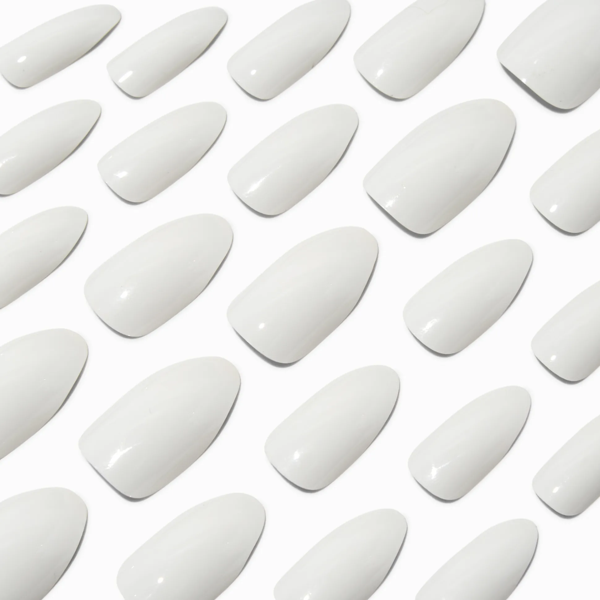 Glossy White Stiletto Vegan Faux Nail Set - 24 Pack