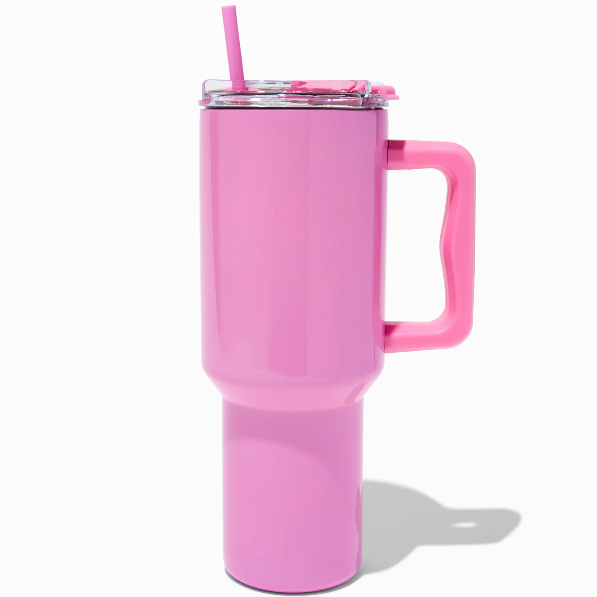 Gobelet à anse en acier inoxydable à reflets roses