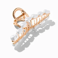 Gold Pearl Loop Hair Claw