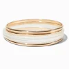 Gold-tone & Clear Resin Bangle Bracelets - 5 Pack