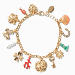 Gold-tone Beach Statement Charm Bracelet