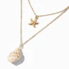 Gold-tone Conch & Starfish Multi-Strand Necklace